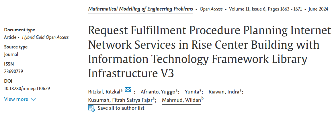 Request Fulfillment Procedure Planning Internet Network Services in Rise Center Building with Information Technology Framework Library Infrastructure V3