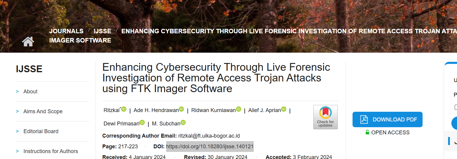 Enhancing Cybersecurity Through Live Forensic Investigation of Remote Access Trojan Attacks using FTK Imager Software