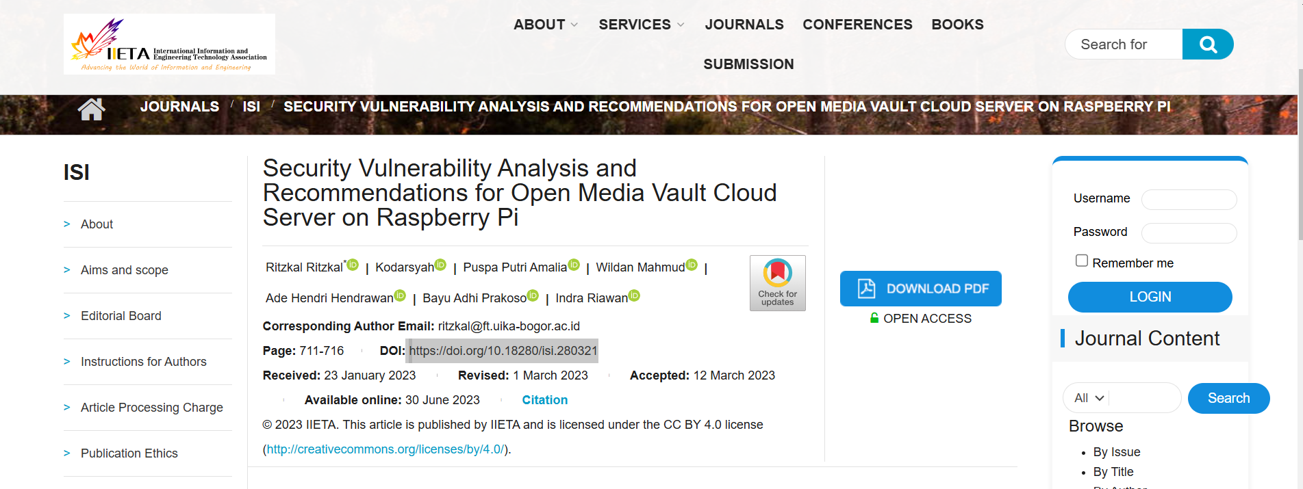 Security Vulnerability Analysis and Recommendations for Open Media Vault Cloud Server on Raspberry Pi