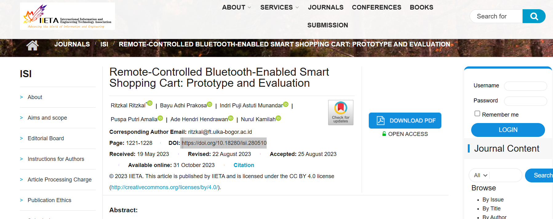 Remote-Controlled Bluetooth-Enabled Smart Shopping Cart: Prototype and Evaluation